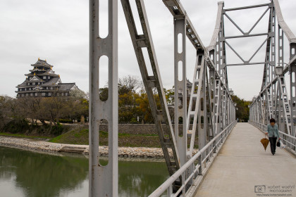 Okayama Castle and Tsukimi-bashi Bridge, Okayama, Japan Photo