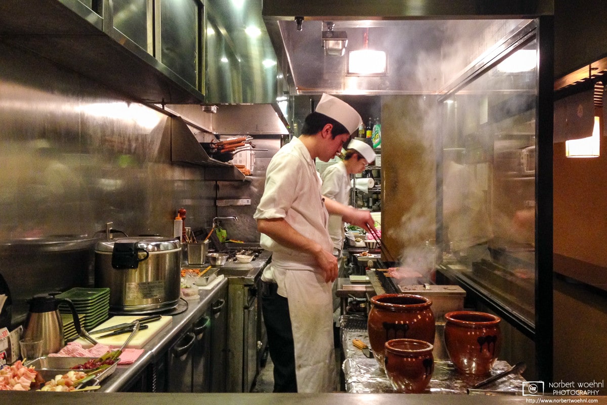 Yakitori Restaurant Kitchen, Fukuoka, Japan Photo