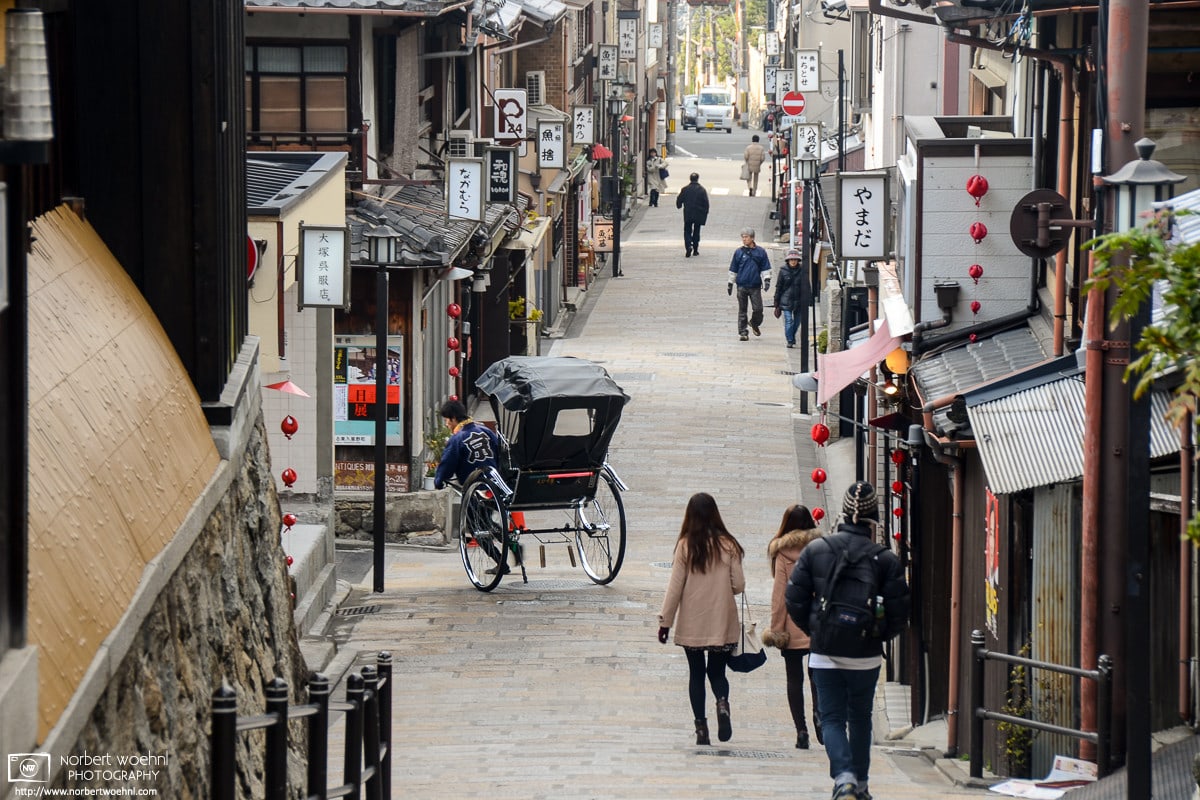 Side Street Rickshaw, Higashiyama, Kyoto, Japan Photo