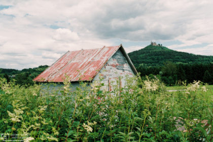 Rusty Barn and Hohenzollern Castle, Bisingen, Germany Photo