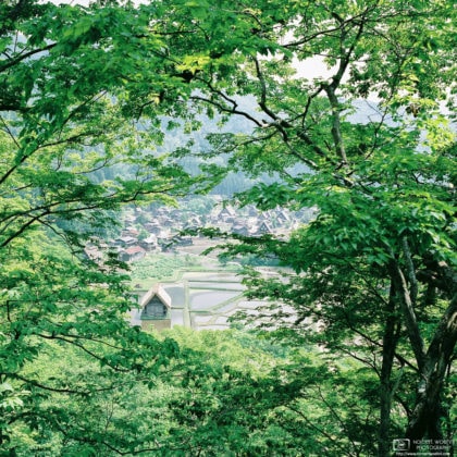 View of Ogimachi Village, Shirakawago, Gifu, Japan Photo