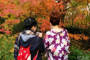 Autumn Kimono, Jojakkoji Temple, Sagano, Kyoto, Japan Photo