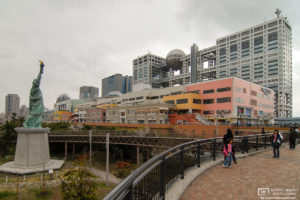 Fuji TV Building and Statue of Liberty, Odaiba, Tokyo, Japan Photo