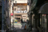 A view towards a Tonkatsu (pork cutlet) restaurant in the area around JR Itabashi Station in Tokyo, Japan.