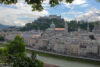 A view of the historic city center of Salzburg, Austria, as seen from Kapuzinerberg north of Salzach river.