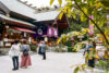 Visitors are frequenting the grounds of Tokyo Daijingu, one of the five major shrines in Tokyo.