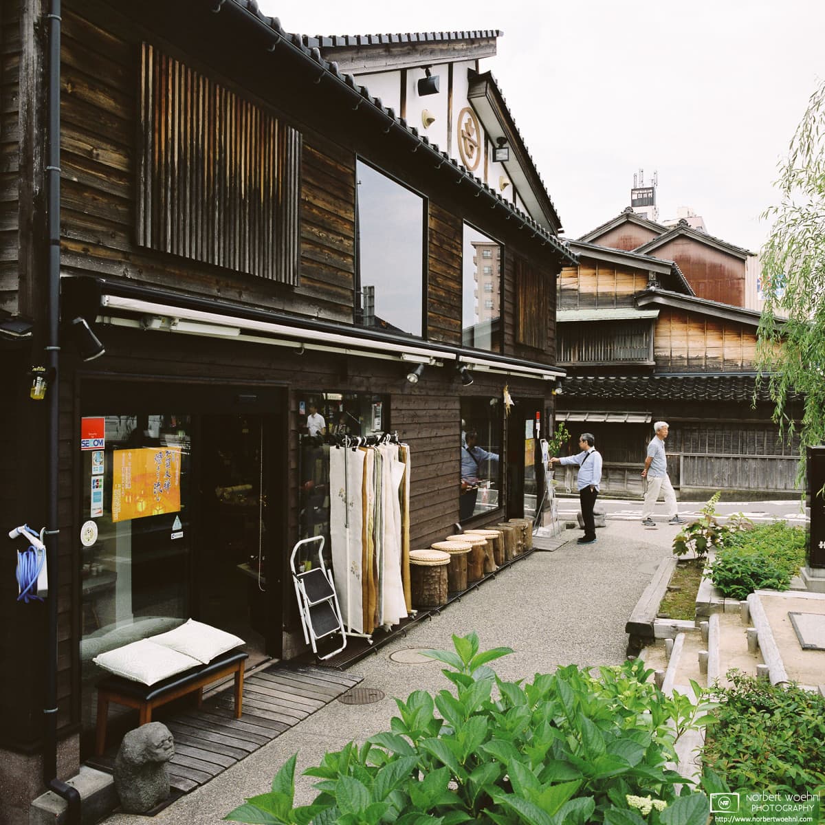 A daily life impression from this corner of historic buildings at Kanazawa in Ishikawa Prefecture, Japan.