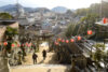 A view of Onomichi in eastern Hiroshima, Japan, while climbing the steep slope leading to Misode Tenmangu Shrine.