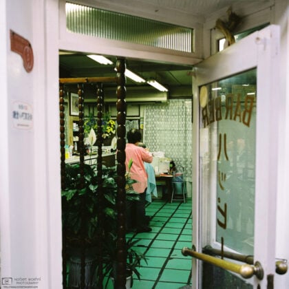 This view into the "Happy" barbershop in Kamakura, Japan, feels like a glimpse of a bygone era.